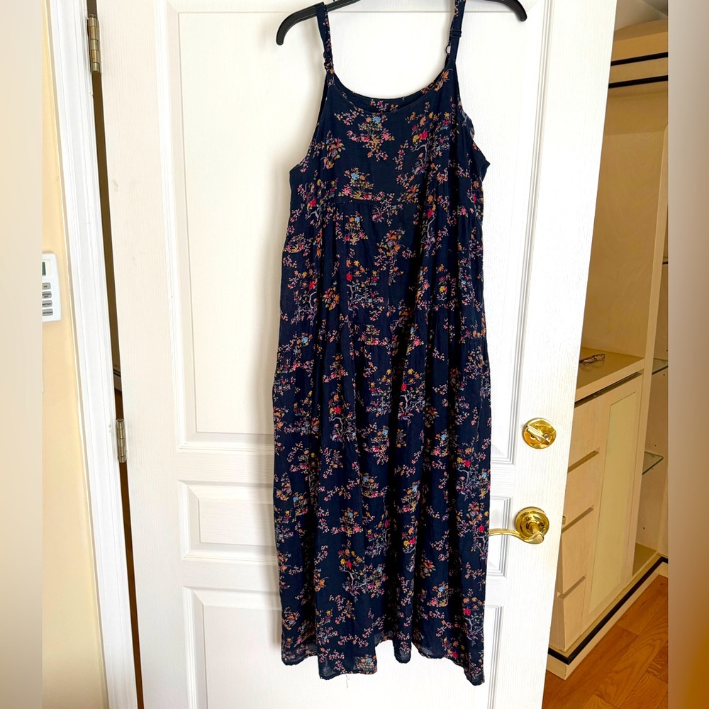 Yesno Blue and Pink Ruched  Maxi Sundress